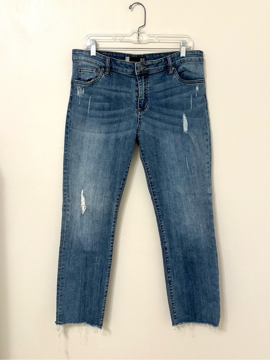 Kut from the Kloth Pants - KUT from the Kloth Reese Ankle Straight Leg Jeans Size 14 Distressed Medium Wash